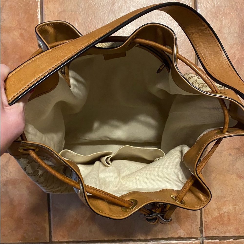 Gucci Rania GG Canvas Drawstring Hobo Bag❣️Excellent‼️🇮🇹 - Picture 11 of 16